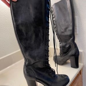 FRYE lace up tall boots size 9M